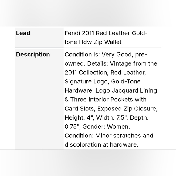 Fendi Vibrant Vintage Red Textured Wallet - Picture 16 of 16